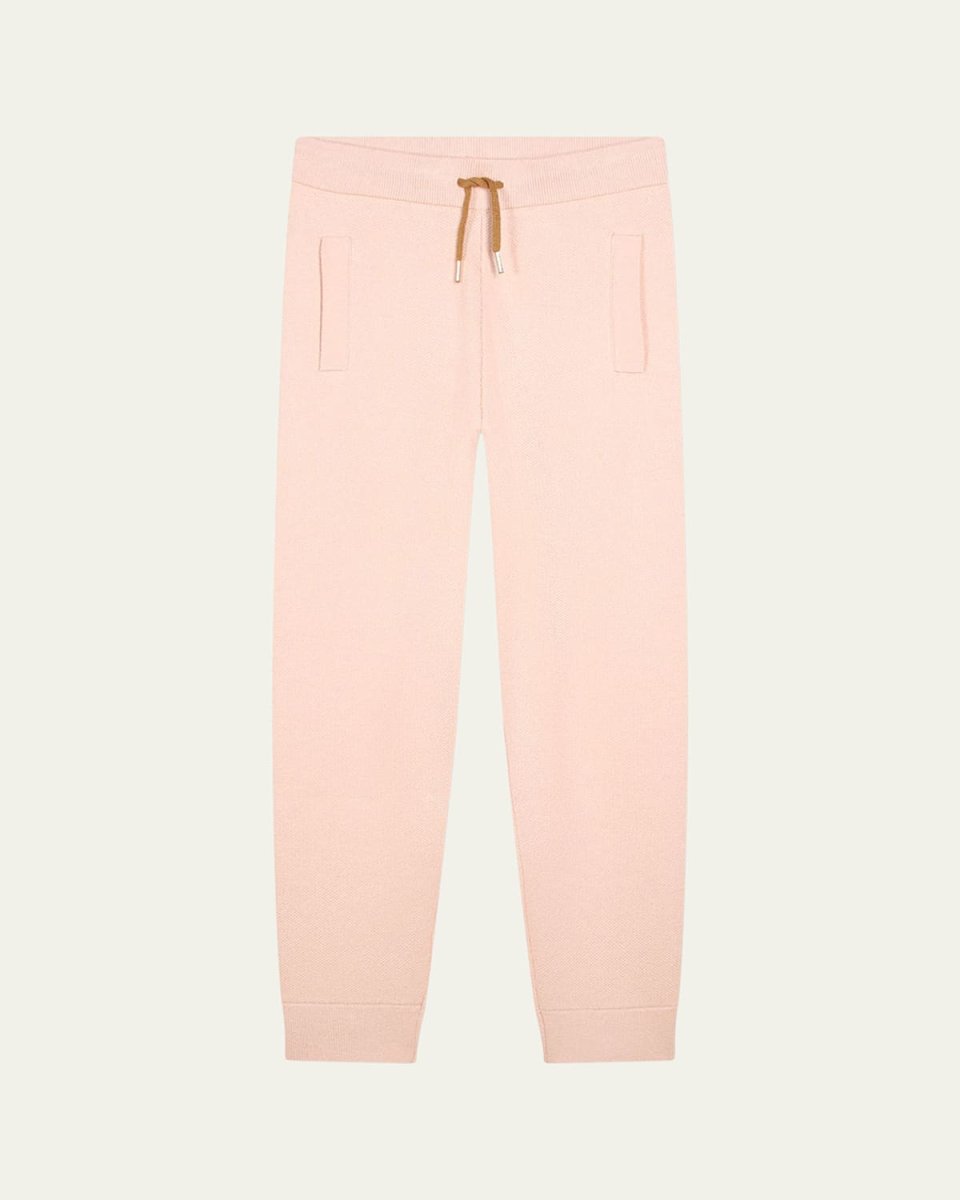 Girl's Striped Trim Knit Trousers, Size 6-12